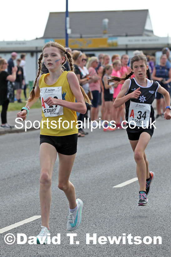 Girls under-13s 2021 Northern 6 and 4 Stage and Young Athletes Road Relays, Redcar. Photo: David T. Hewitson/Sports for All Pics